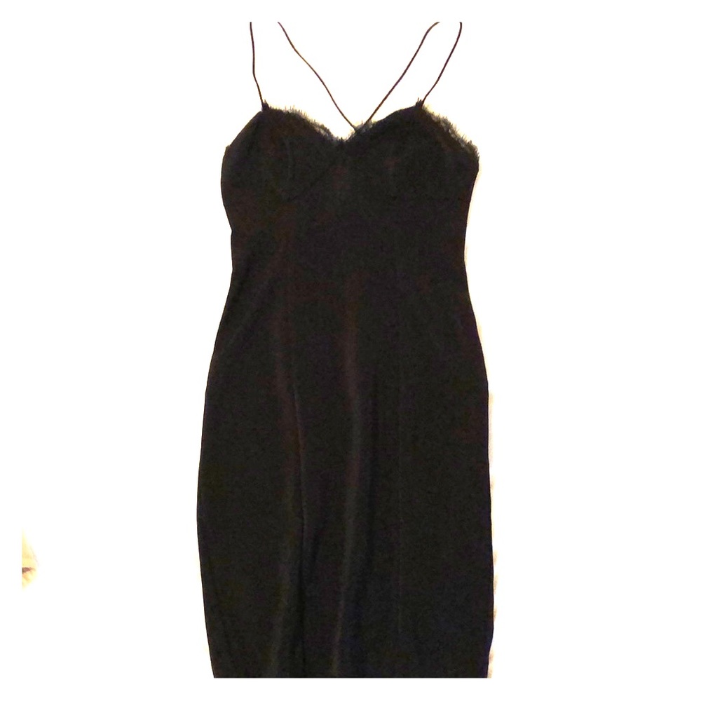 Express Little Black Dress with eyelash trim
